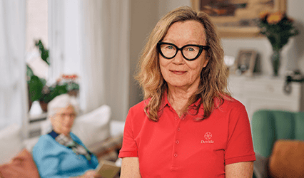 Carer smiles after providing home help service